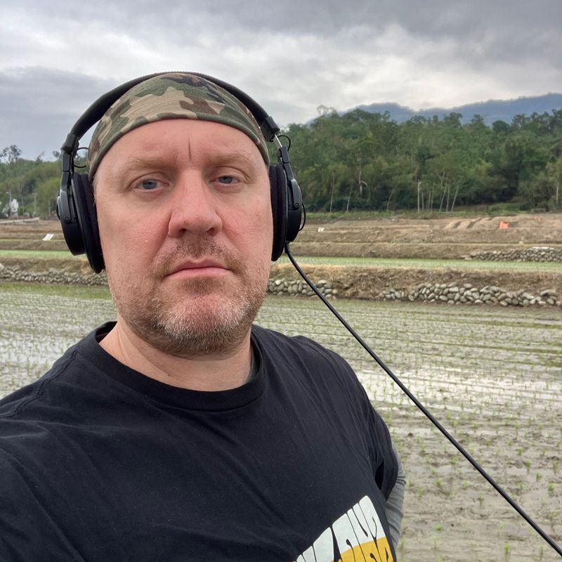 Glenn, developer of WAVScribe, in the field